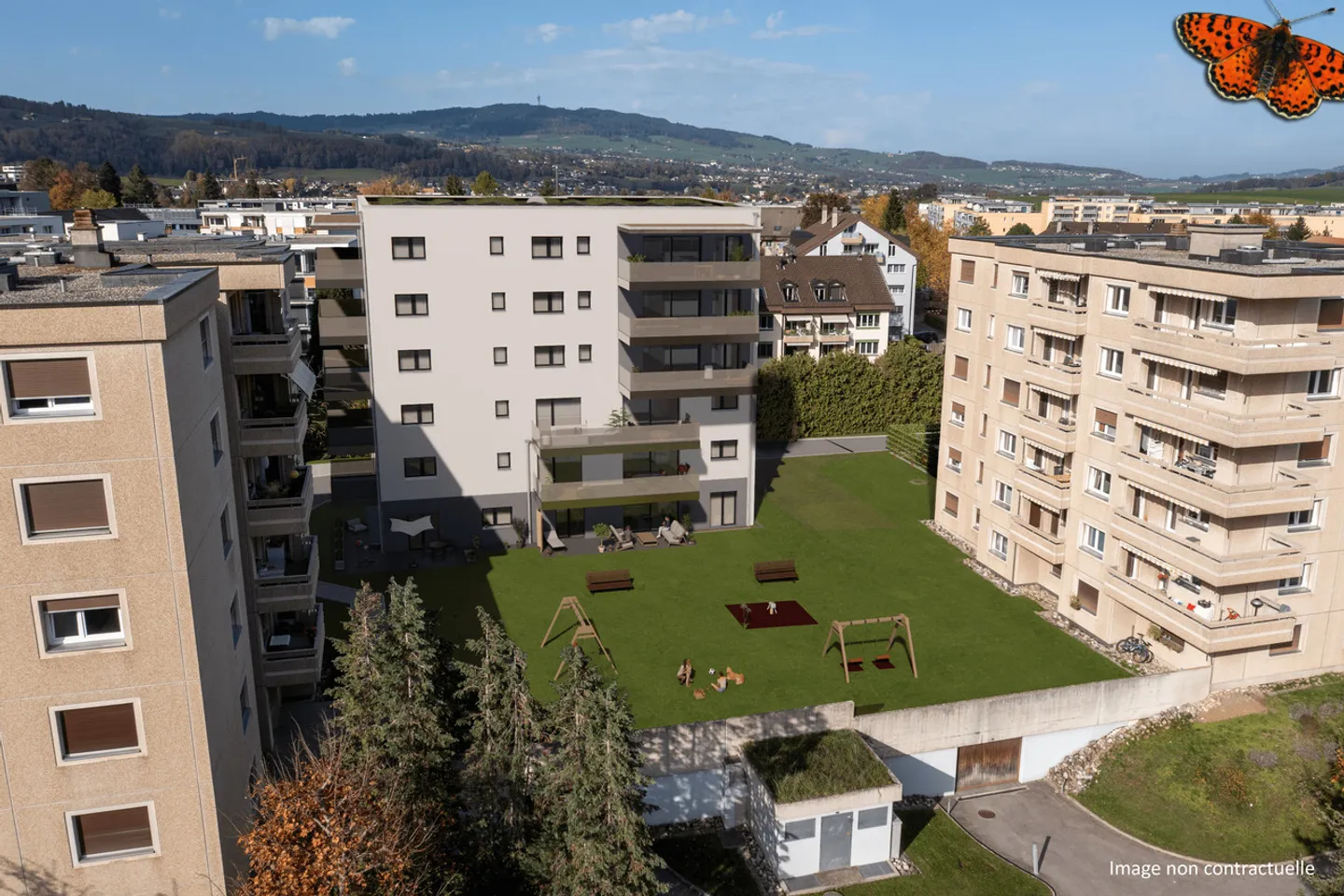 NEUF - 3½ PIECES - BULLE AVEC GRAND BALCON ! - Photo 1 sur 5