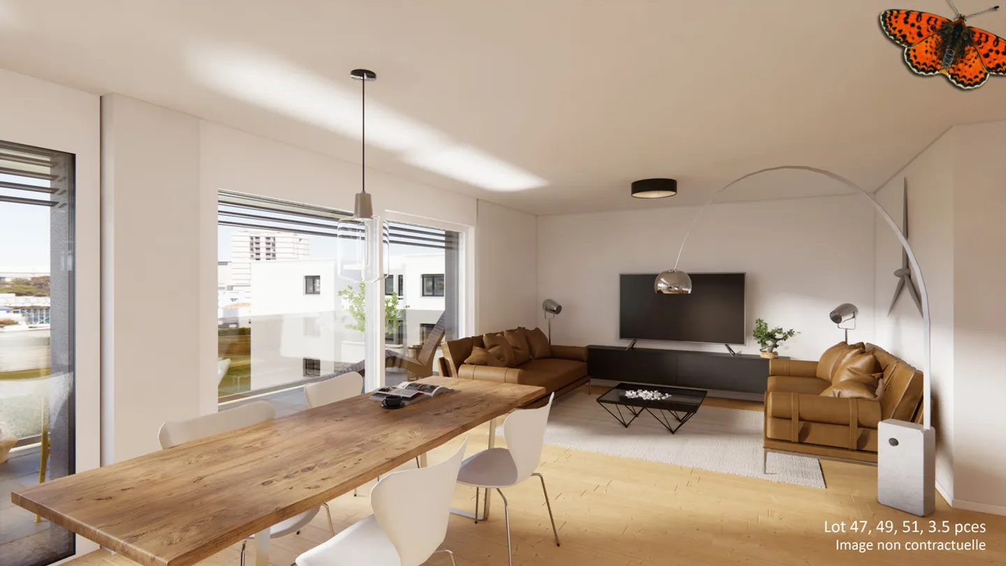 NEUF - 3½ PIECES - BULLE AVEC GRAND BALCON ! - Photo 2 sur 5