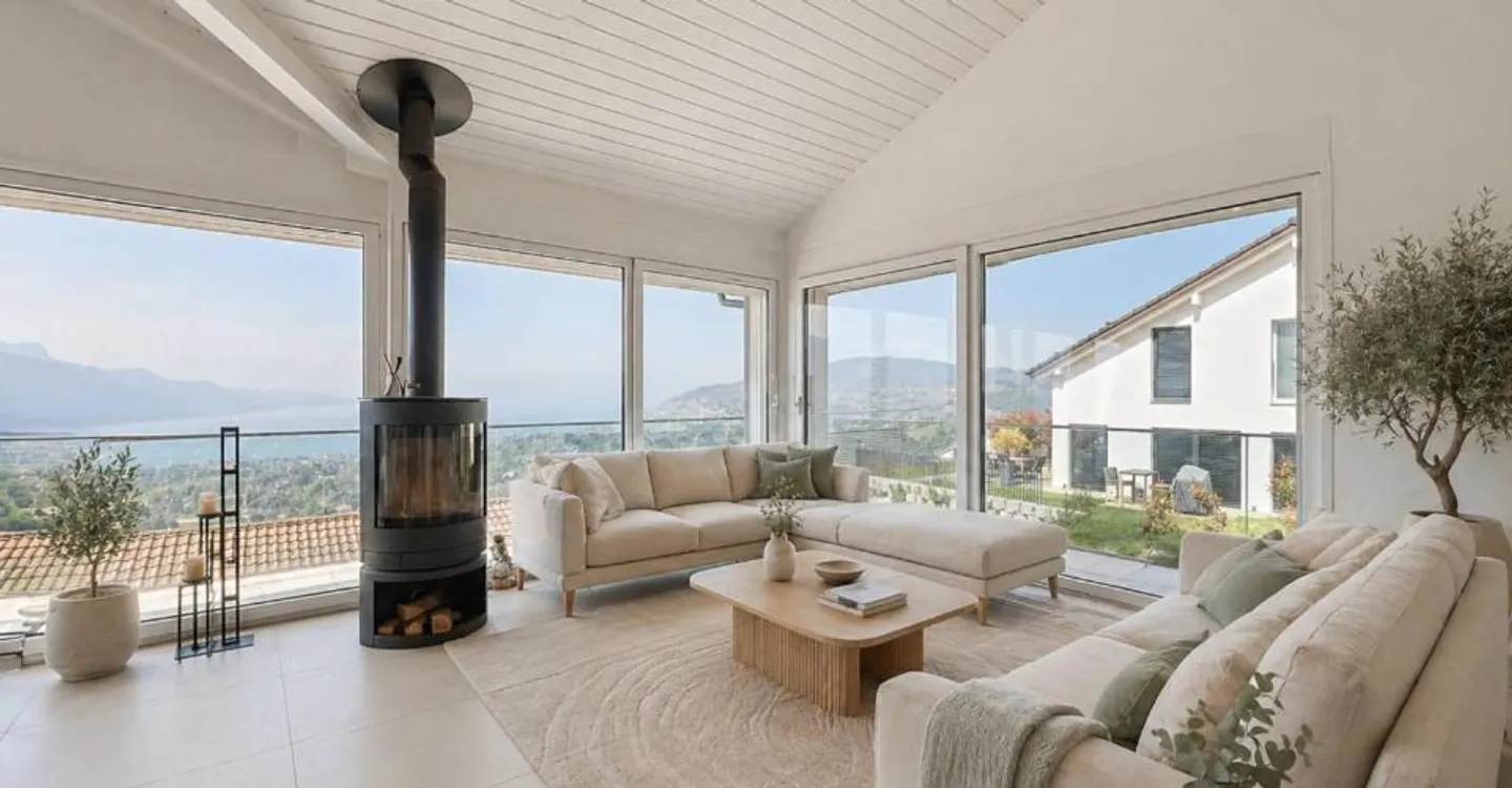 Schöne Familienvilla mit Panoramablick auf den See und die Alpen - Foto 2 von 12