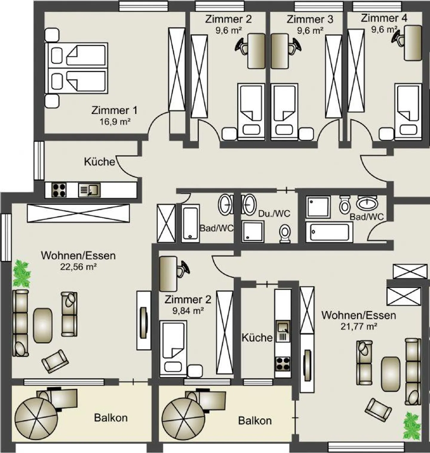 Helles Apartment in ruhiger Lage - Foto 2 von 10