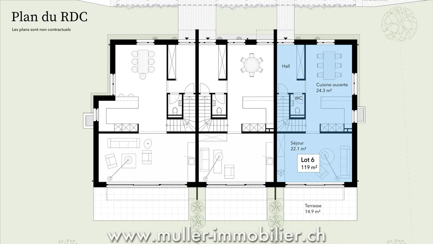 Villa adiacente di 5 stanze - Foto 3 di 13