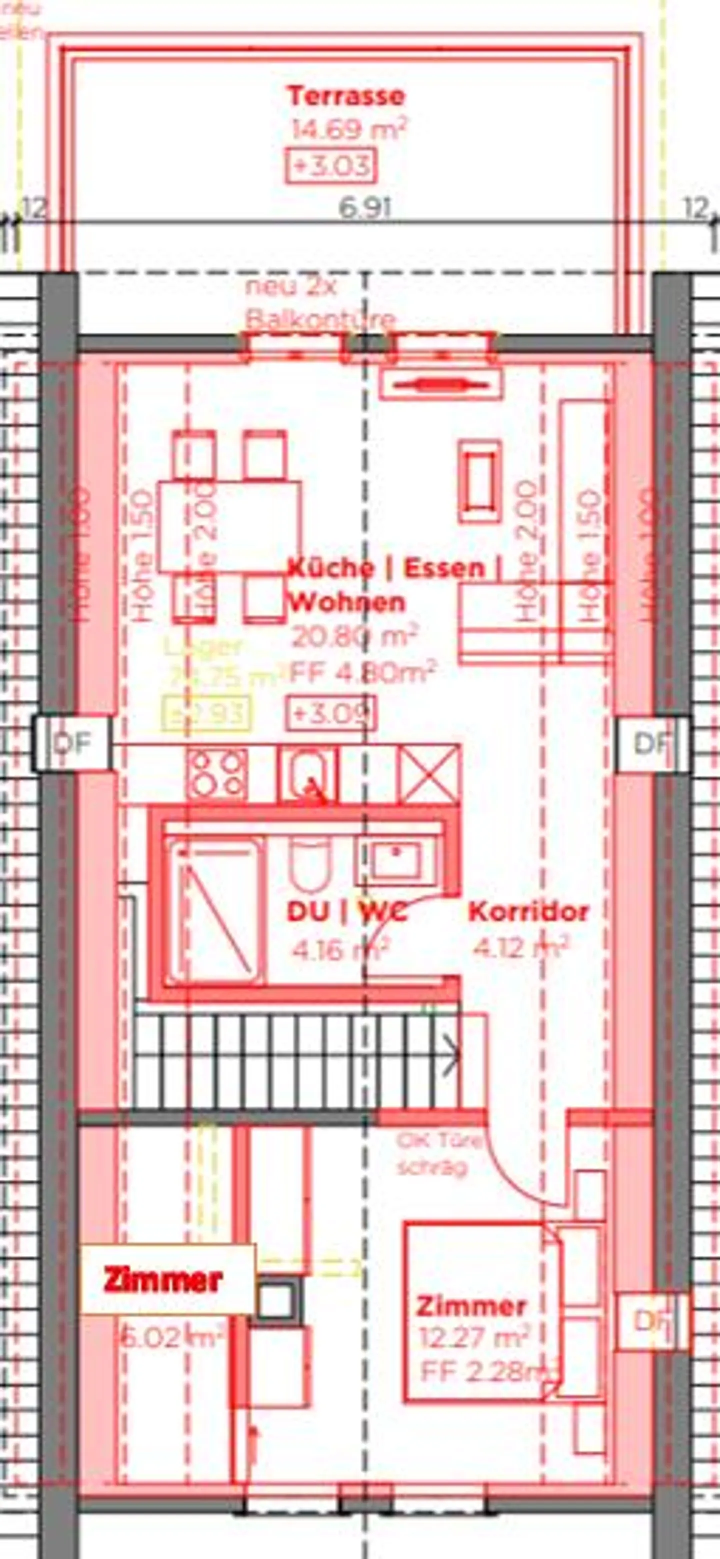 Appartement moderne de 3.5 pièces - avec grande terrasse! - Photo 12 sur 12