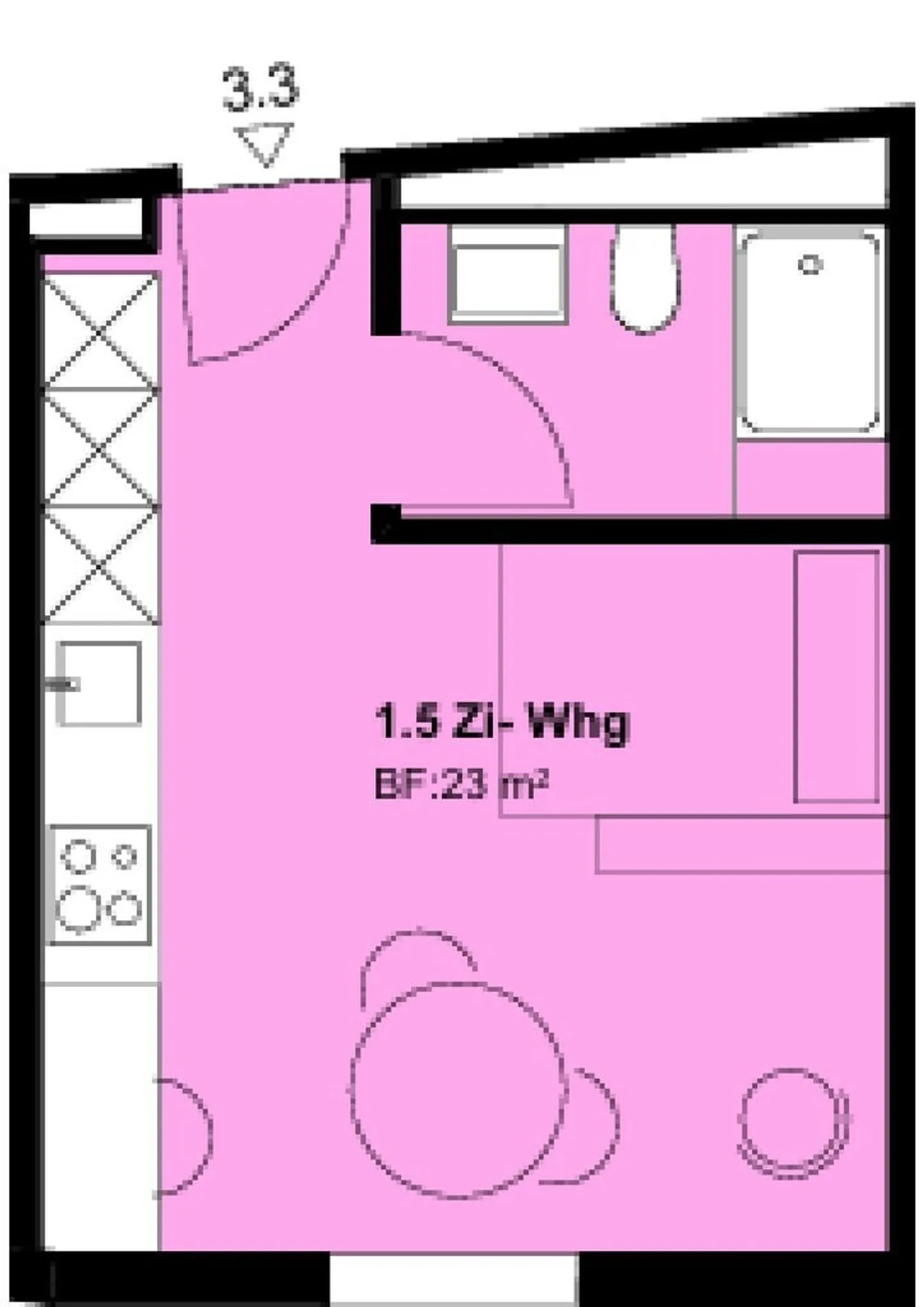 Appartement confortable de 1,5 pièce à louer dans la vieille ville de Chur ! - Photo 5 sur 5