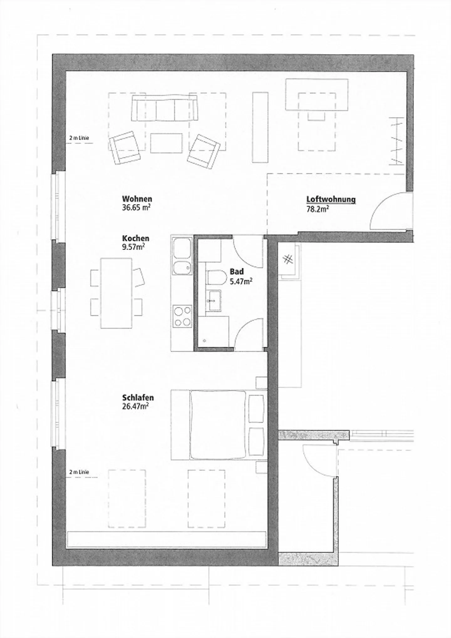Exclusive, spacious 2.5-room loft apartment with washing tower - Photo 8 of 8
