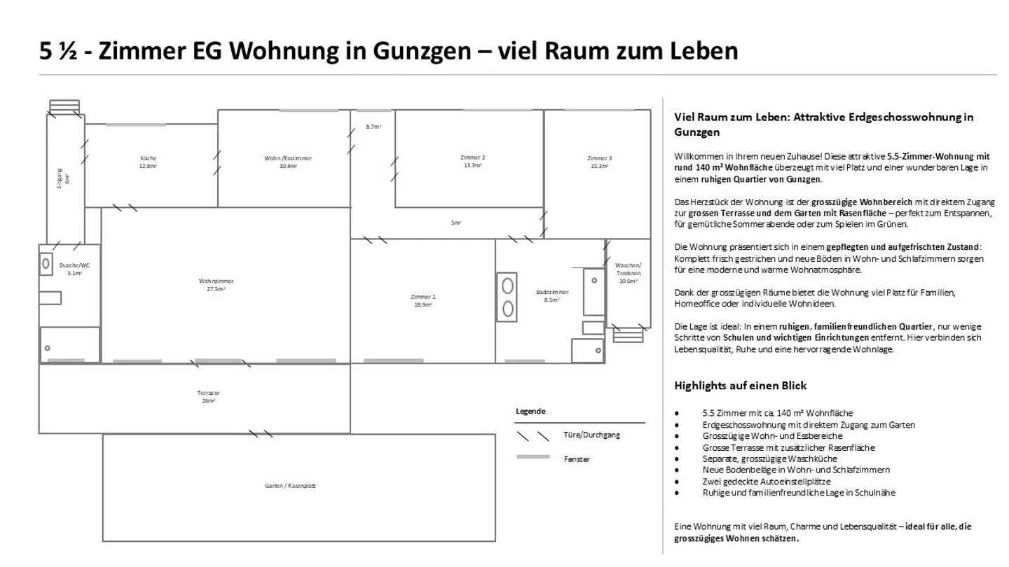 5 ½ - Room Ground Floor Apartment in Gunzgen – Lots of Space to Live - Photo 11 of 11