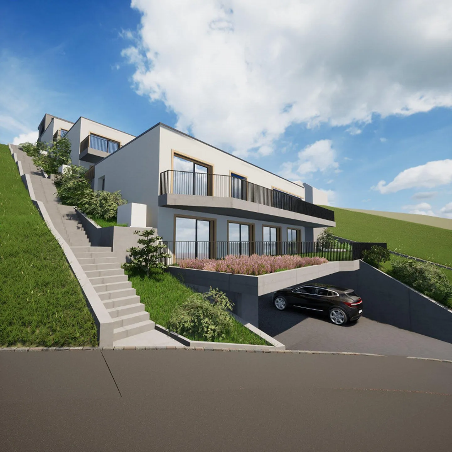 Moosmatt Füllinsdorf, Qualité de vie avec vue, 3 maisons individuelles en terrasse - Photo 2 sur 19