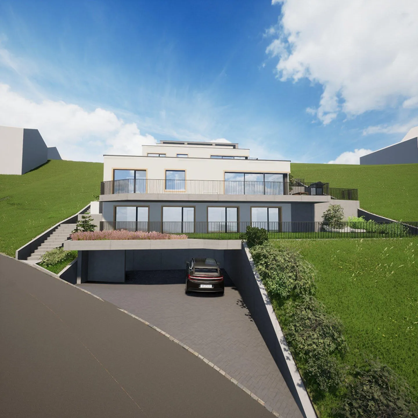 Moosmatt Füllinsdorf, Qualité de vie avec vue, 3 maisons individuelles en terrasse - Photo 3 sur 19