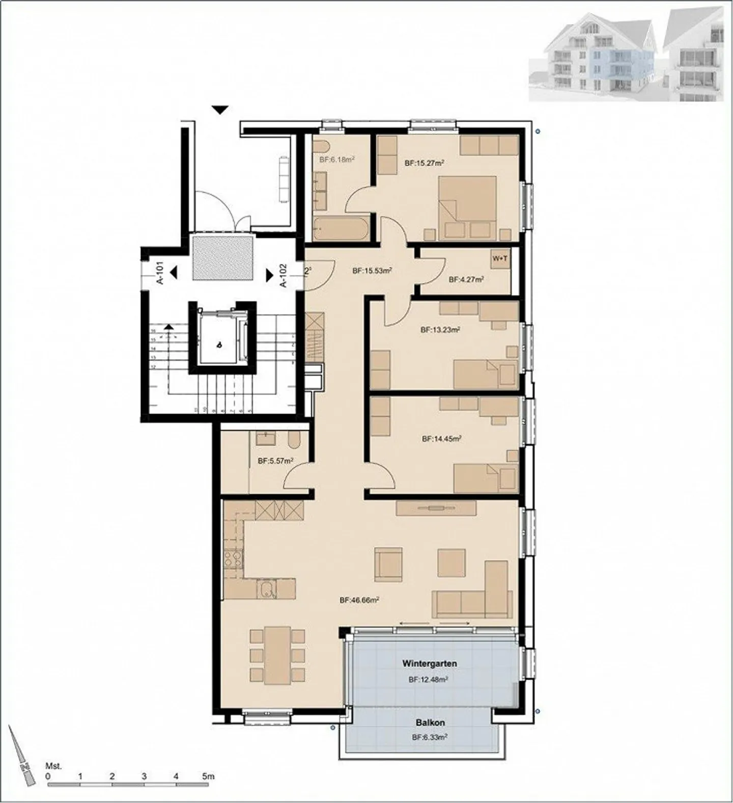 Appartamento 4.5 locali con giardino d'inverno e tanto spazio! - Foto 3 di 4