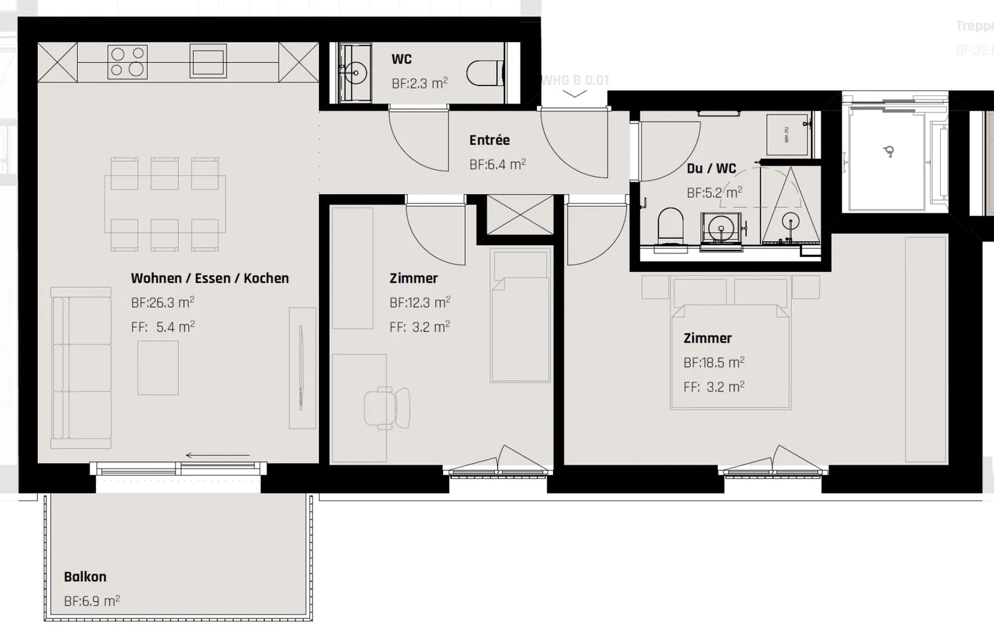 Luxuriöse Wohnung in St. Gallen - Foto 4 von 4