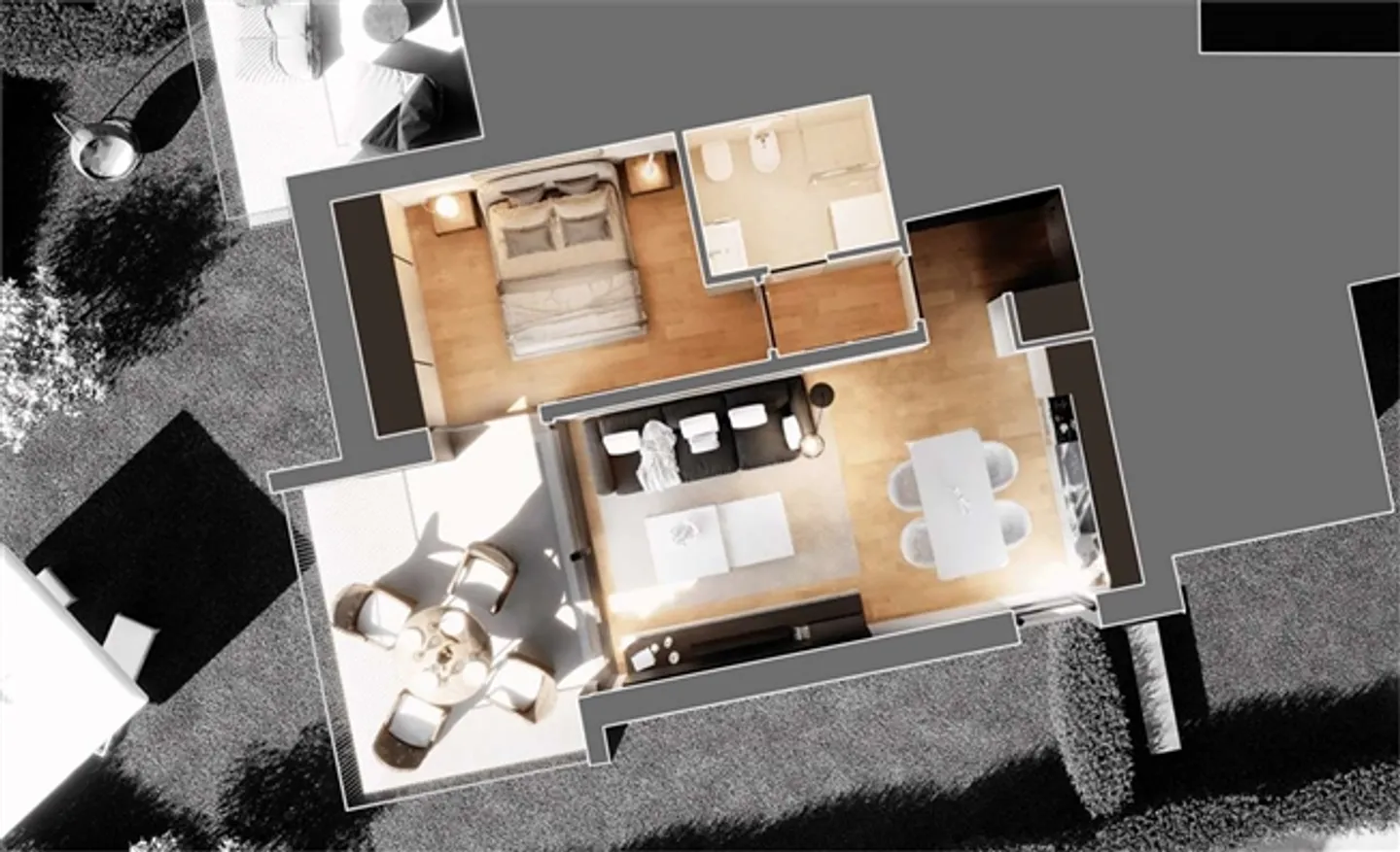 Appartement 2,5 pièces nouvellement construit et meublé avec terrasse – un mélange réussi de luxe et de confort - Photo 16 sur 20