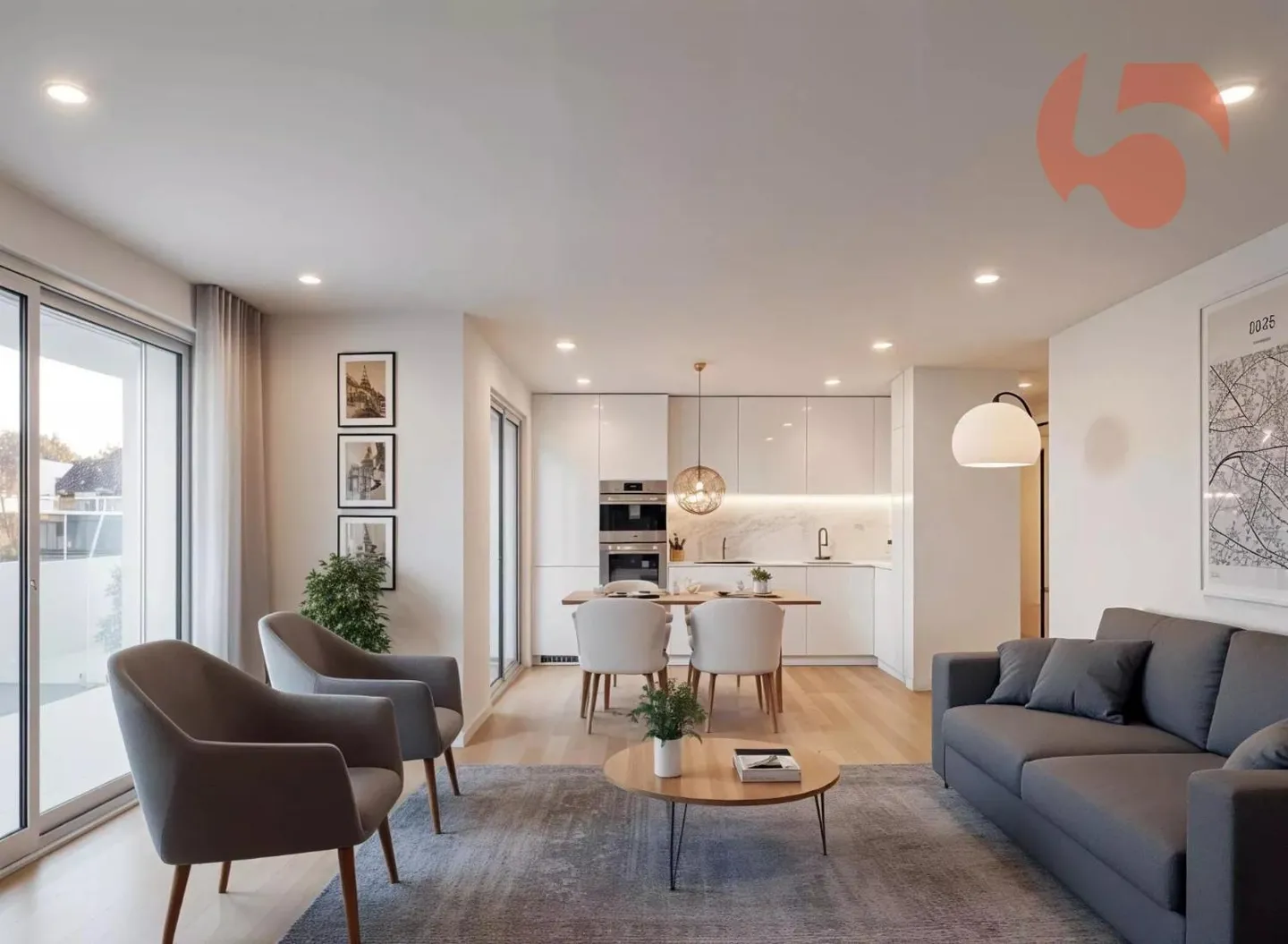 Appartement contemporain 4.5 pièces - Photo 3 sur 13