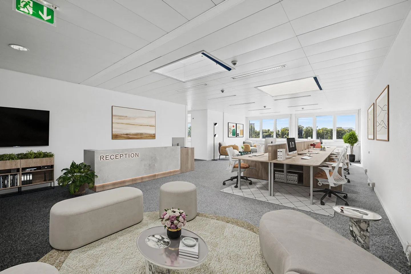 Espaces de bureau flexibles avec atrium à Allschwil, 420 à 946m² - Photo 3 sur 7