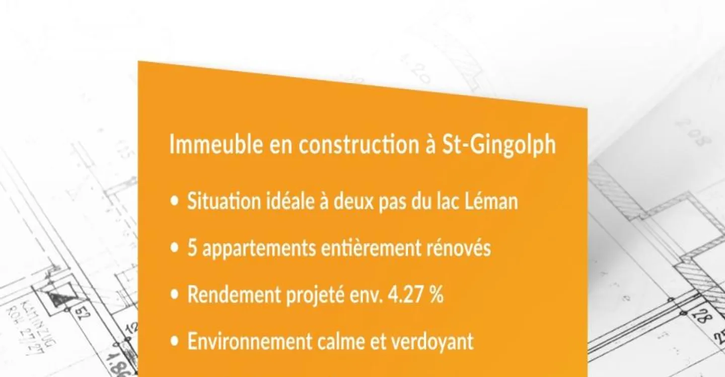 Immeuble de 5 appartements à St-Gingolph (REN. projeté: env. 4.27%) - Photo 1 of 2