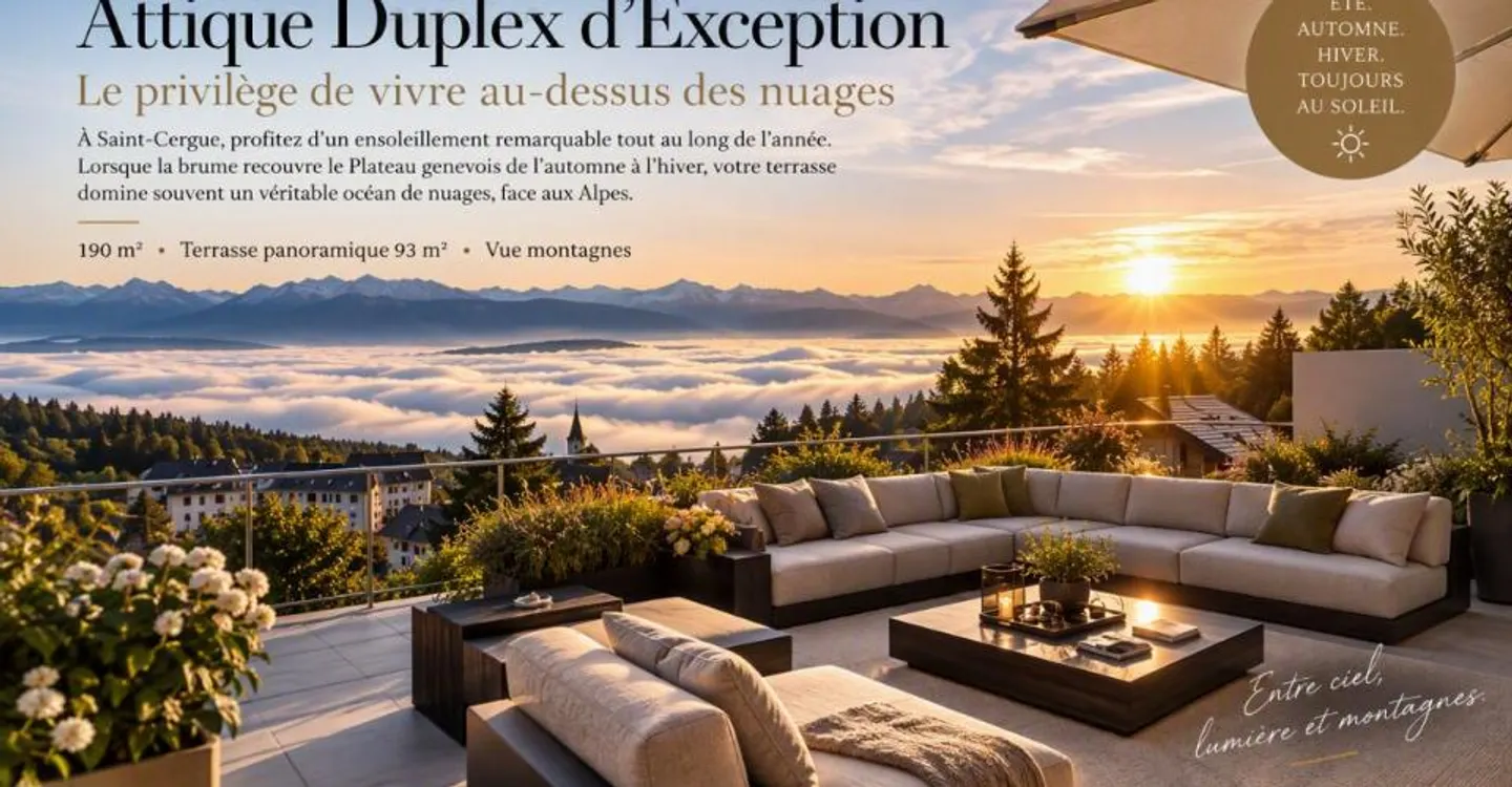 NOUVEAU - EN EXCLUSIVITÉ - ATTIQUE DUPLEX PANORAMIQUE À SAINT-CERGUE - Foto 5 von 10