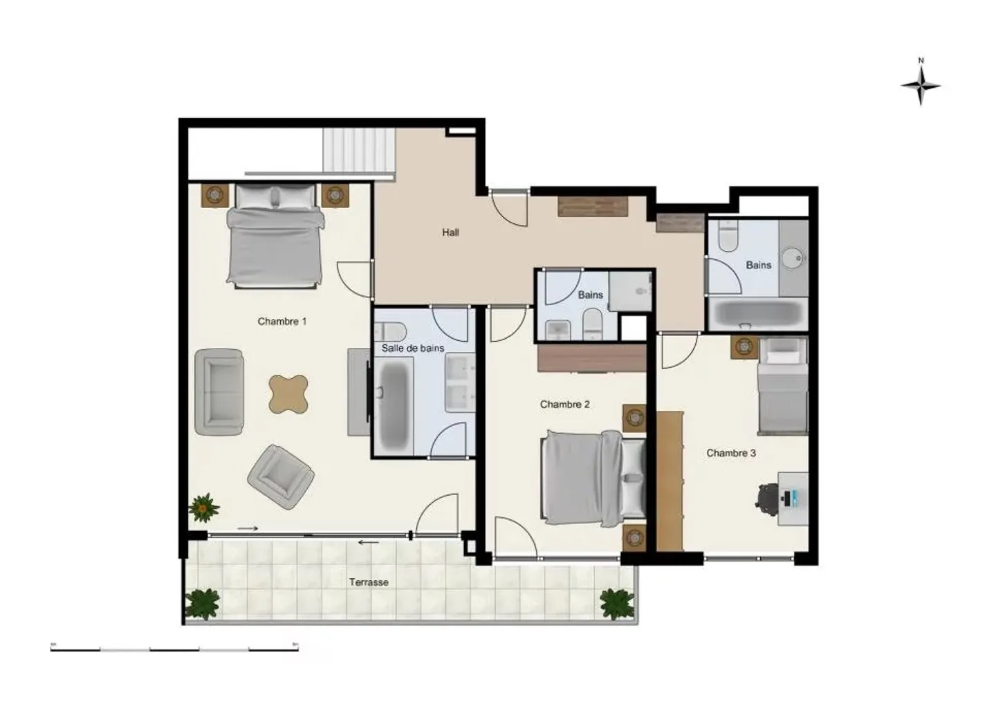 Duplex spacieux dans une résidence calme et arborée - Photo 7 sur 13