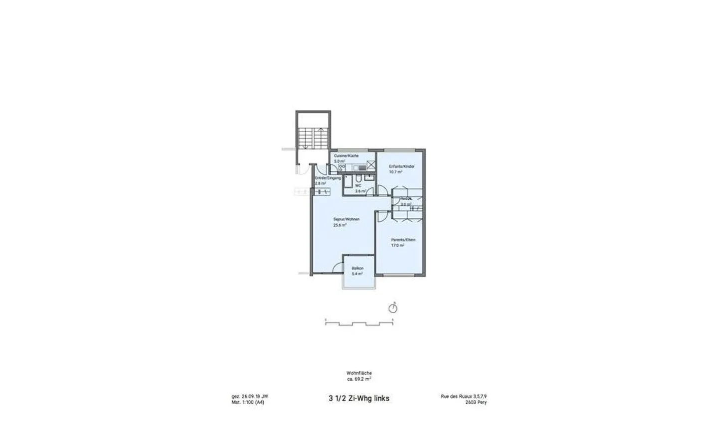 Gemütliche 3.5-Zimmerwohnung in Péry - Foto 12 von 12