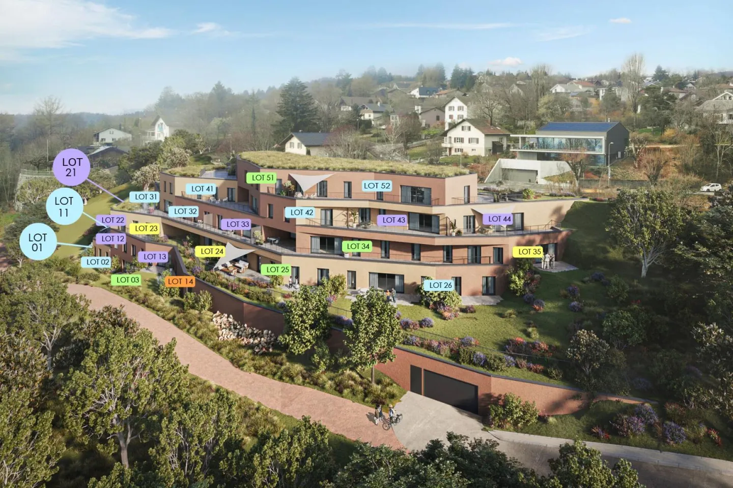 Beaux nouveaux appartements de 5,5 pièces avec grandes terrasses et vue - Photo 1 sur 15