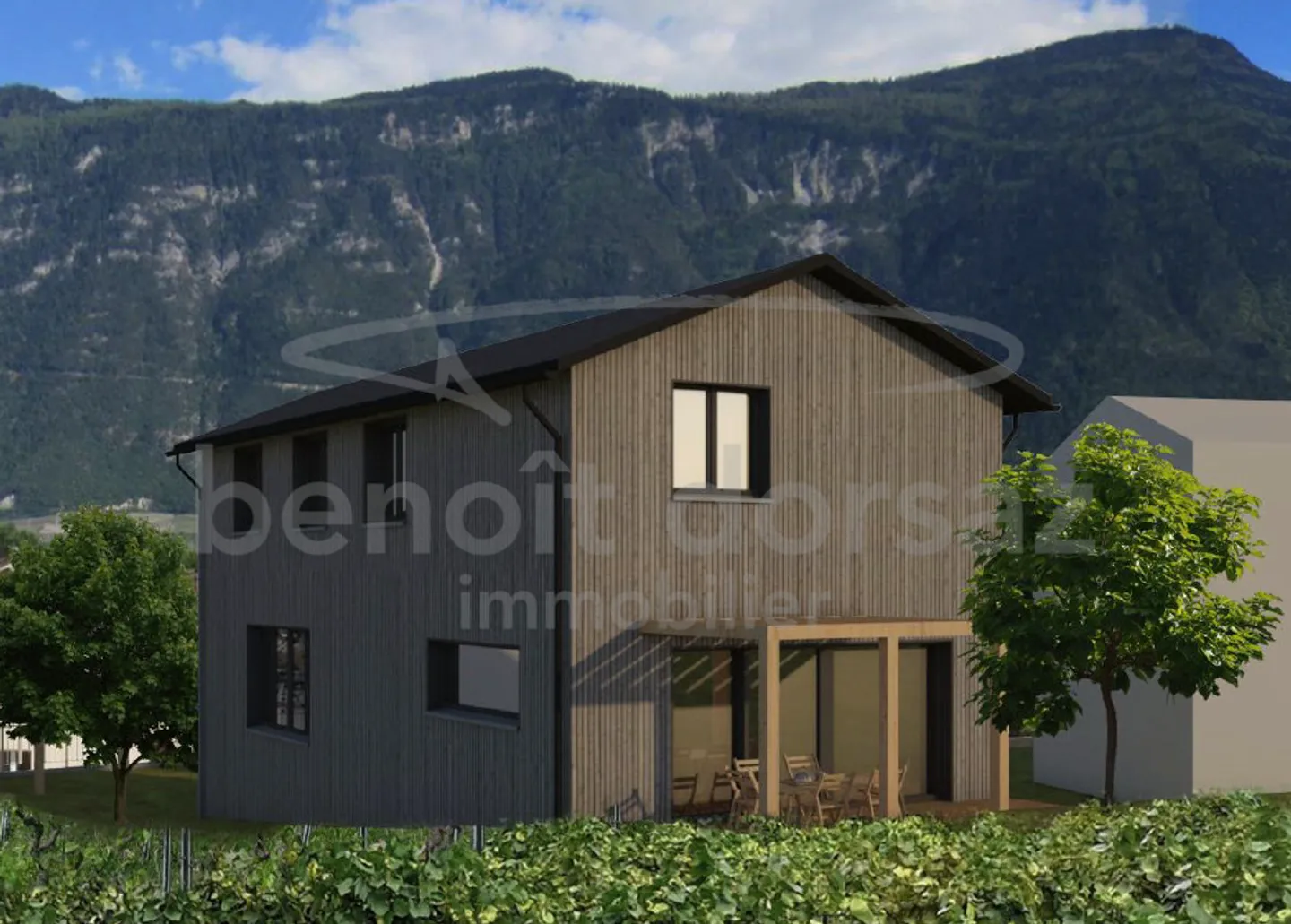 Une villa en bois contemporaine est en construction - Photo 4 sur 4