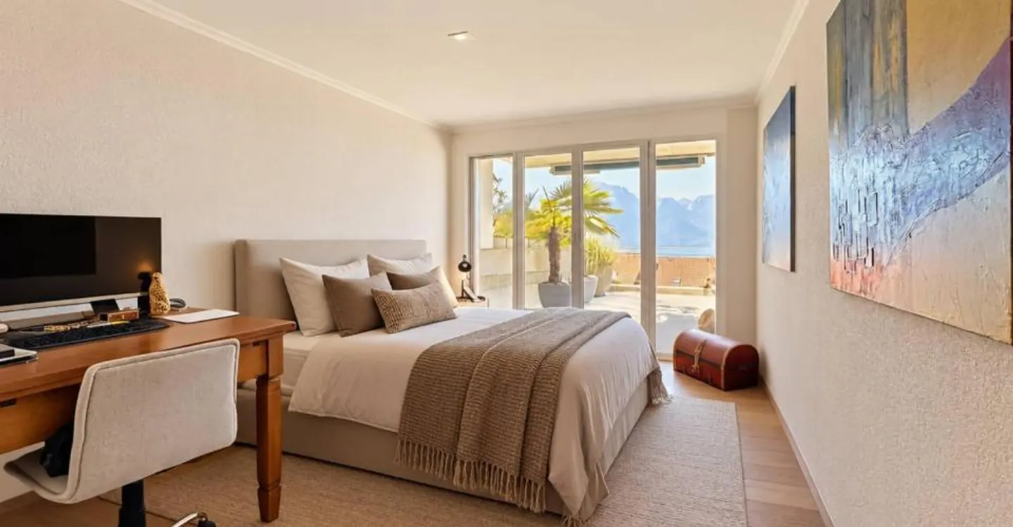 Superb 3.5-room apartment with large terrace and stunning lake view - Photo 7 of 10