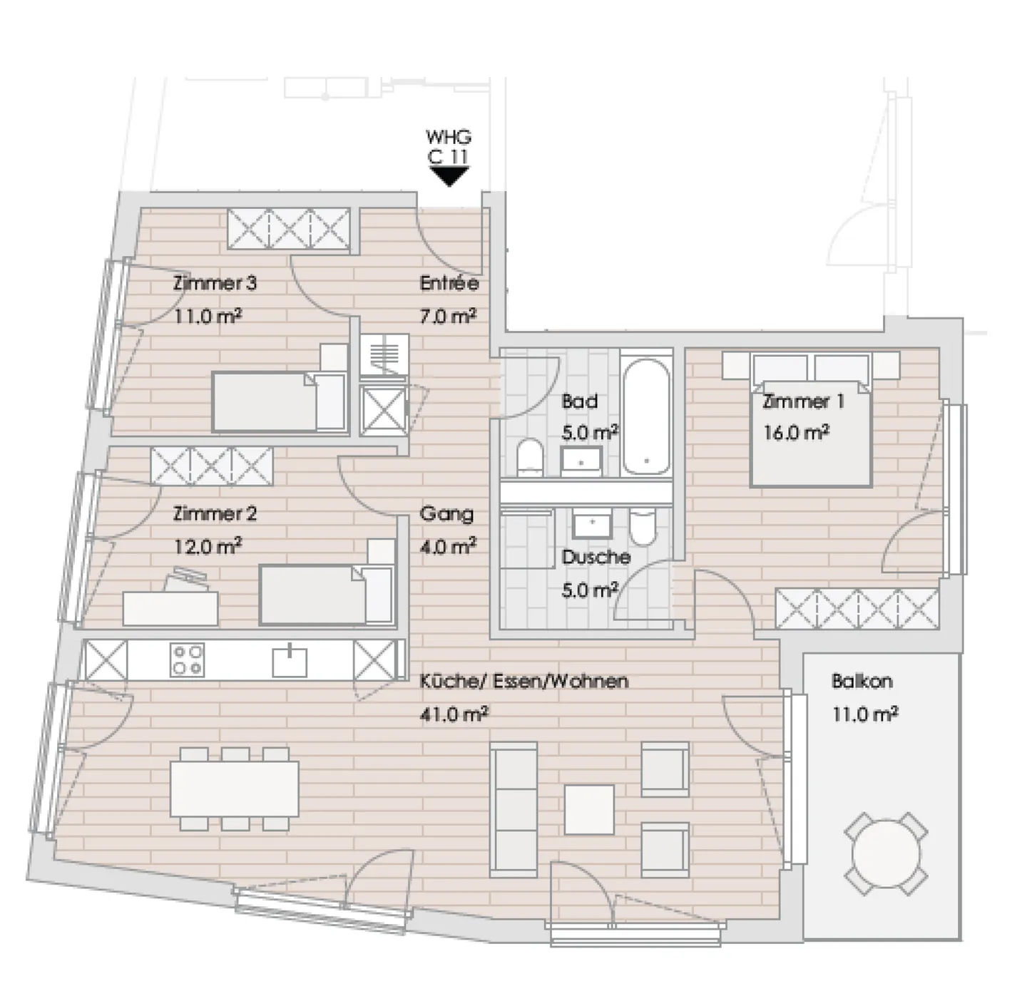 Moderne Wohnung in Orpund - Foto 9 von 9