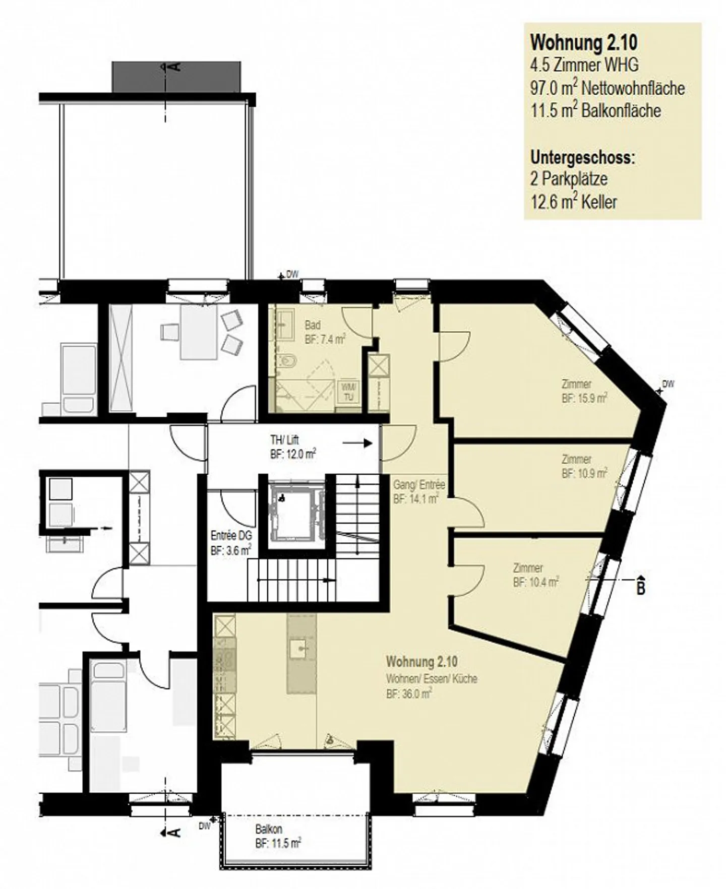Erstbezug: Moderne Wohnung im 1. OG - Foto 3 von 10