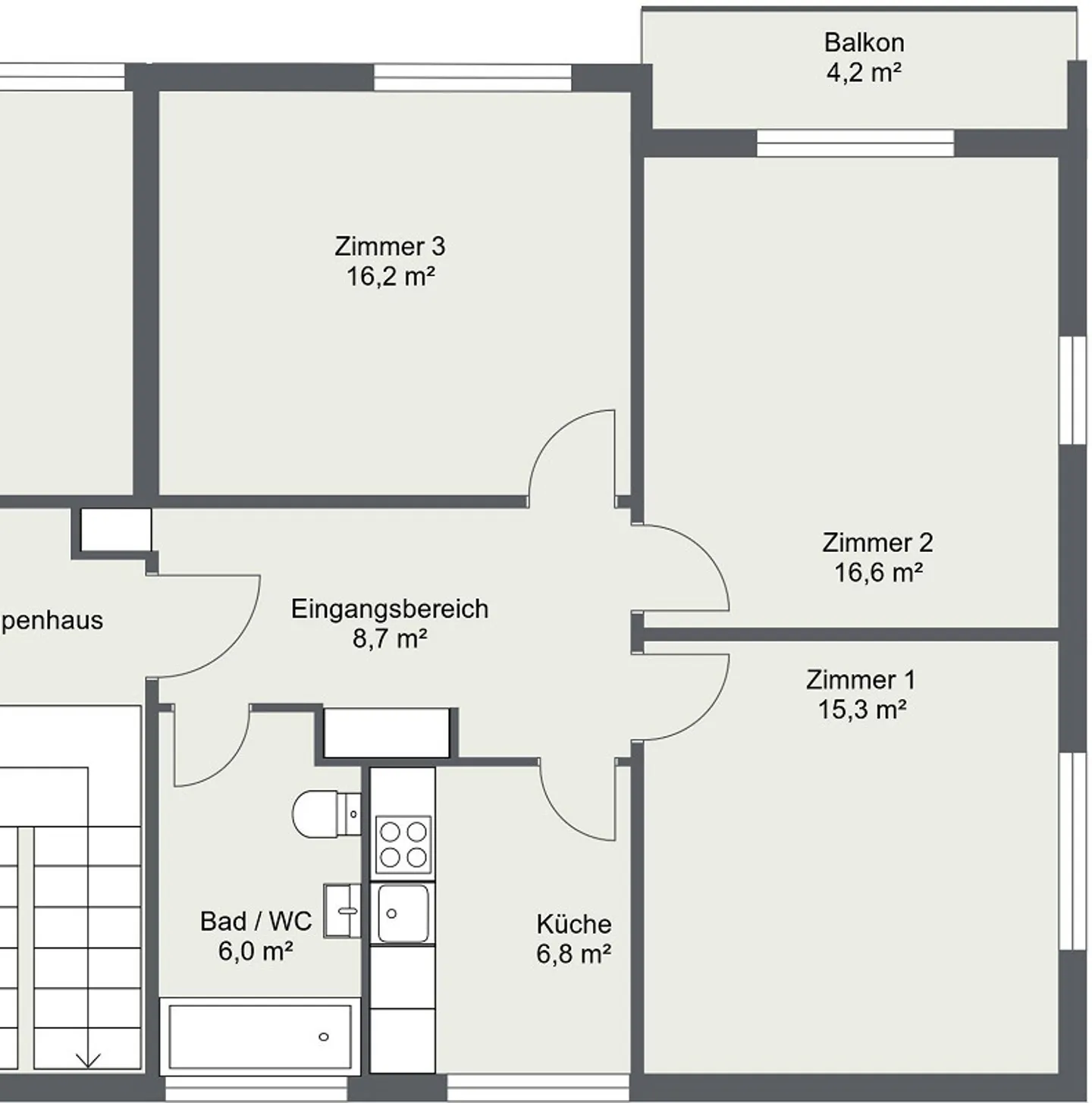 Appartement de 3.5 pièces récemment rénové avec vue - Photo 8 sur 8