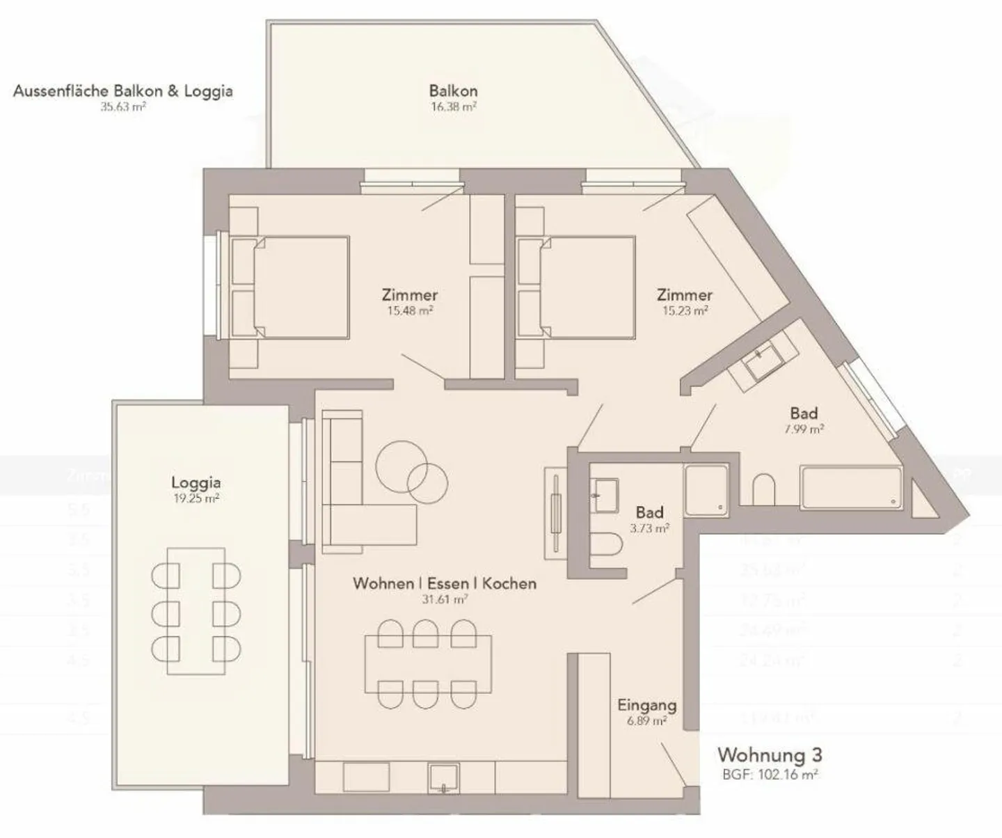 Geräumige Wohnung mit Balkonen - Foto 7 von 8