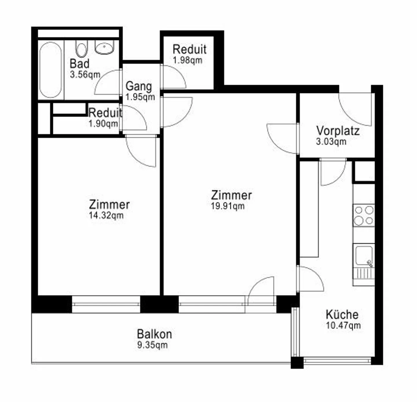 Appartamento 2.5 locali nel quartiere Lehenmatt - Foto 6 di 6