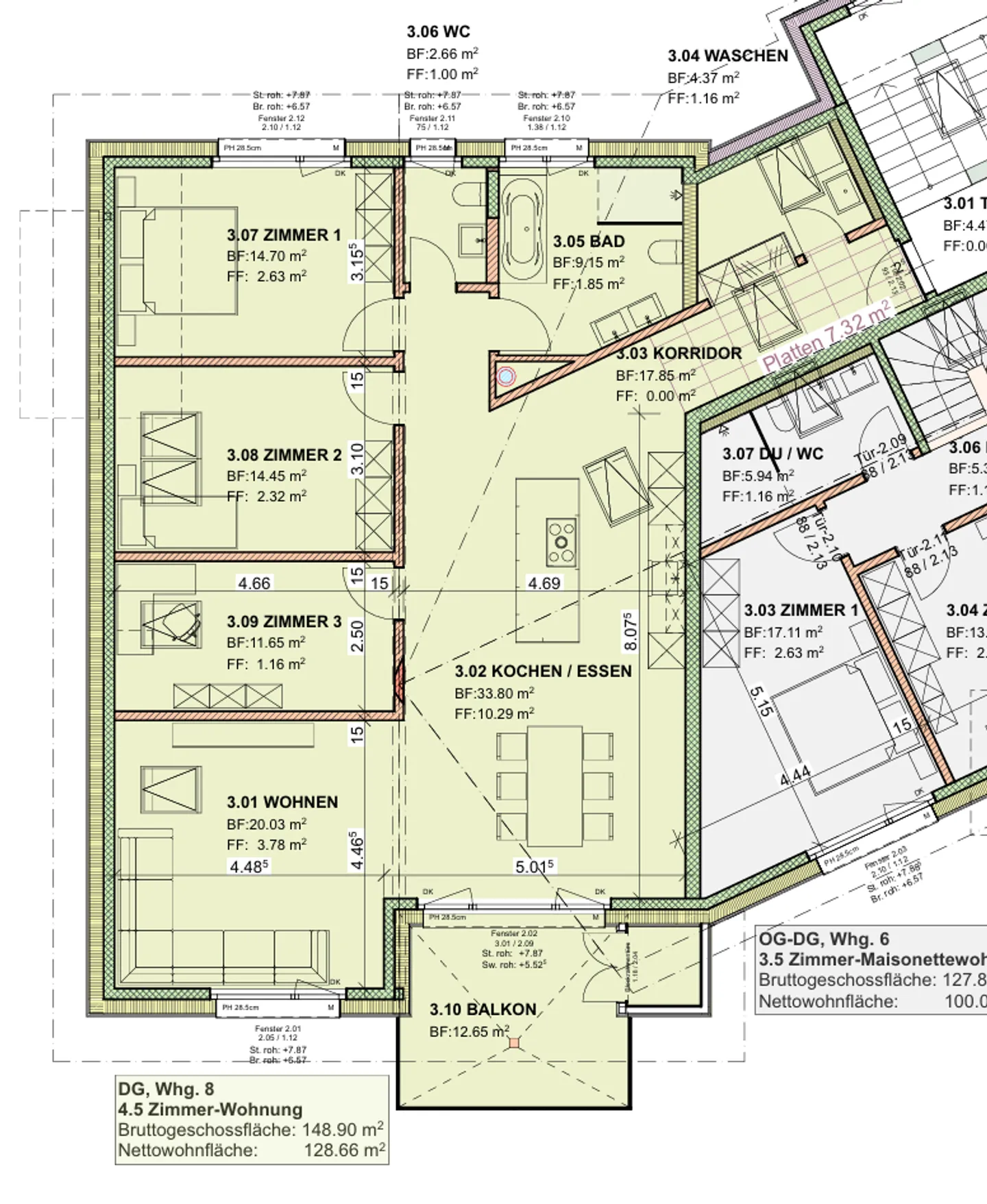 Newly built 4.5-room apartment on the top floor for rent - Photo 3 of 7