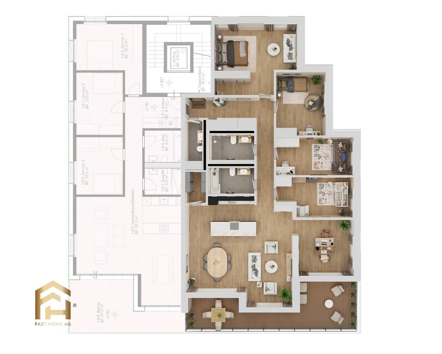 Ampio appartamento di 5,5 locali al piano superiore - MFH Imbach - Foto 3 di 11