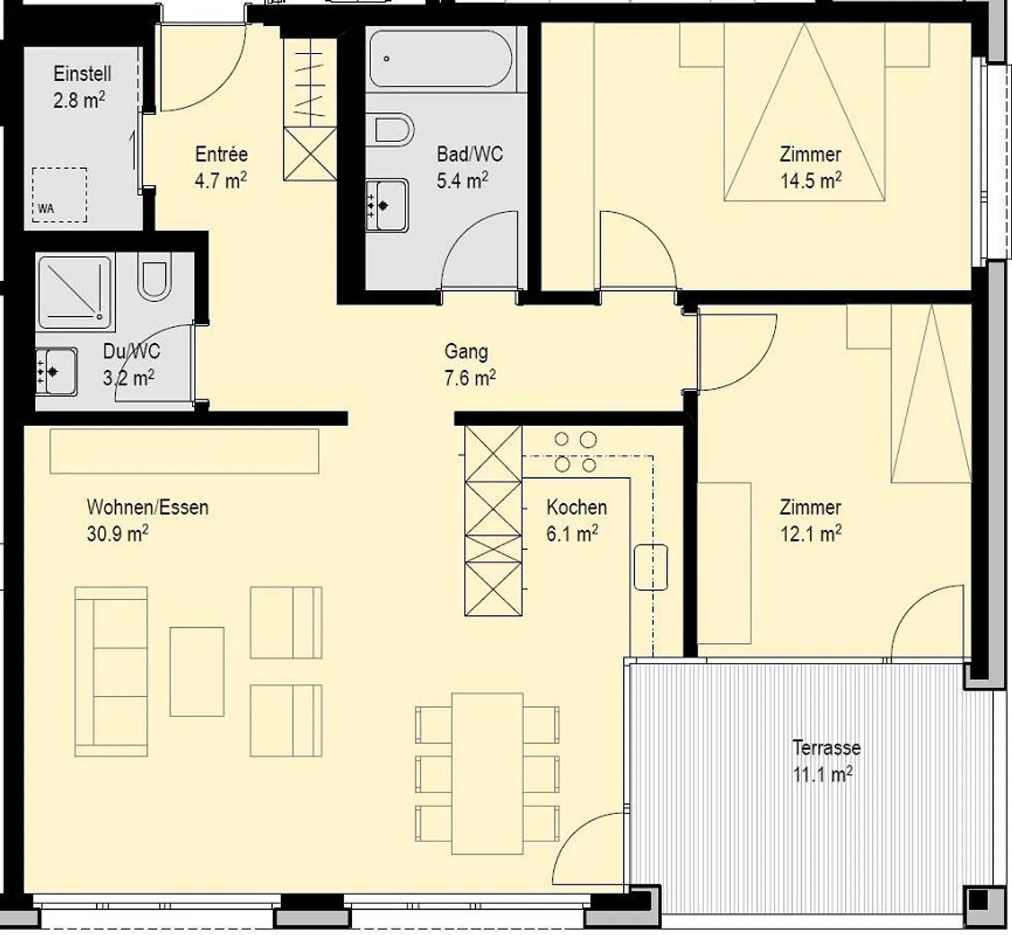 Appartement spacieux de 3,5 pièces dans un emplacement central - Photo 9 sur 9