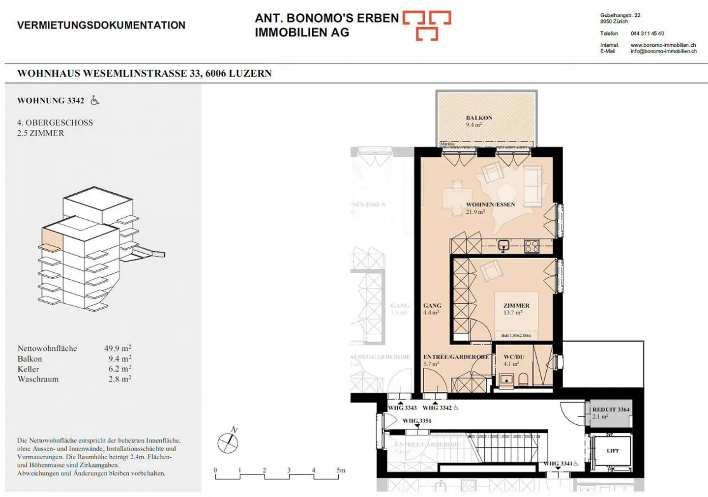 Appartement moderne et lumineux de 2,5 pièces avec grand balcon dans un nouveau bâtiment (2025) Wesemlin, Lucerne - Photo 10 sur 10