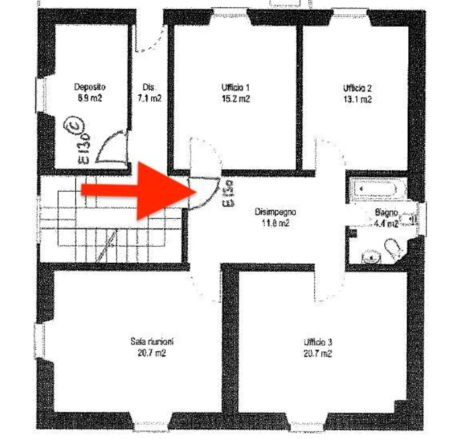 Geräumiges Büro zur Miete im Zentrum von Chiasso - Foto 5 von 5