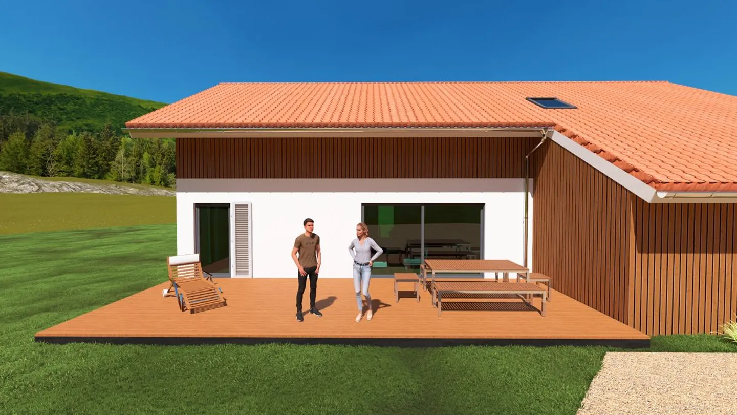 Villa jumelle de 5,5 pièces avec écurie pour 3 chevaux - permis en force - Photo 6 sur 10