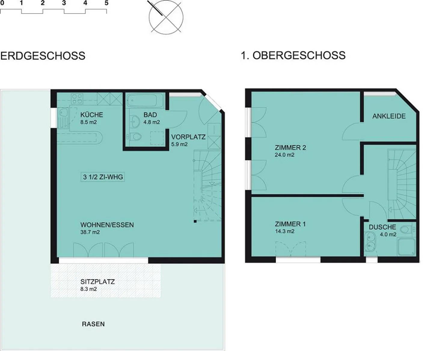 Appartement de jardin en duplex spacieux avec deux salles de bains - Photo 12 sur 12