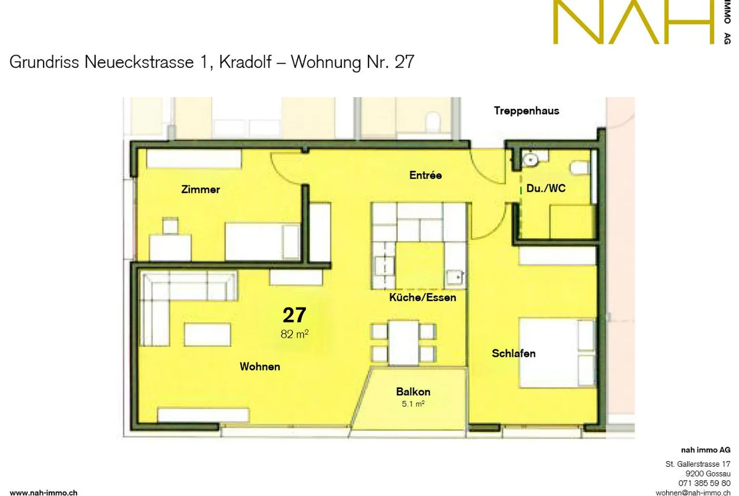 Spacious and bright 3.5-room apartment - Photo 4 of 8