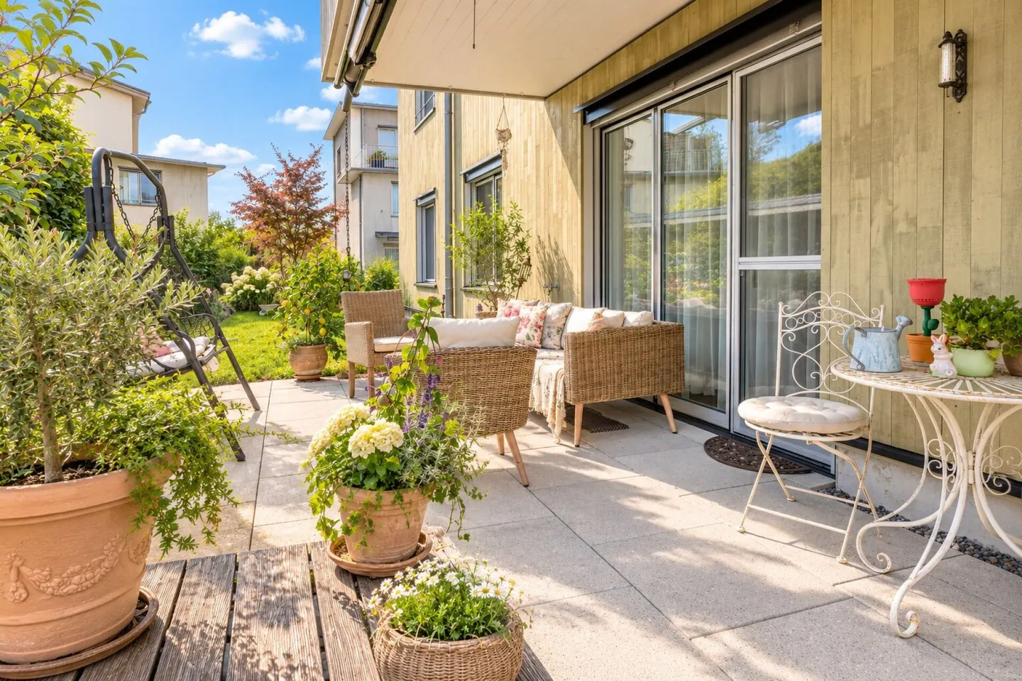 Appartement de jardin de 4,5 pièces de haute qualité dans un quartier familial calme sans circulation de transit - Photo 18 sur 27