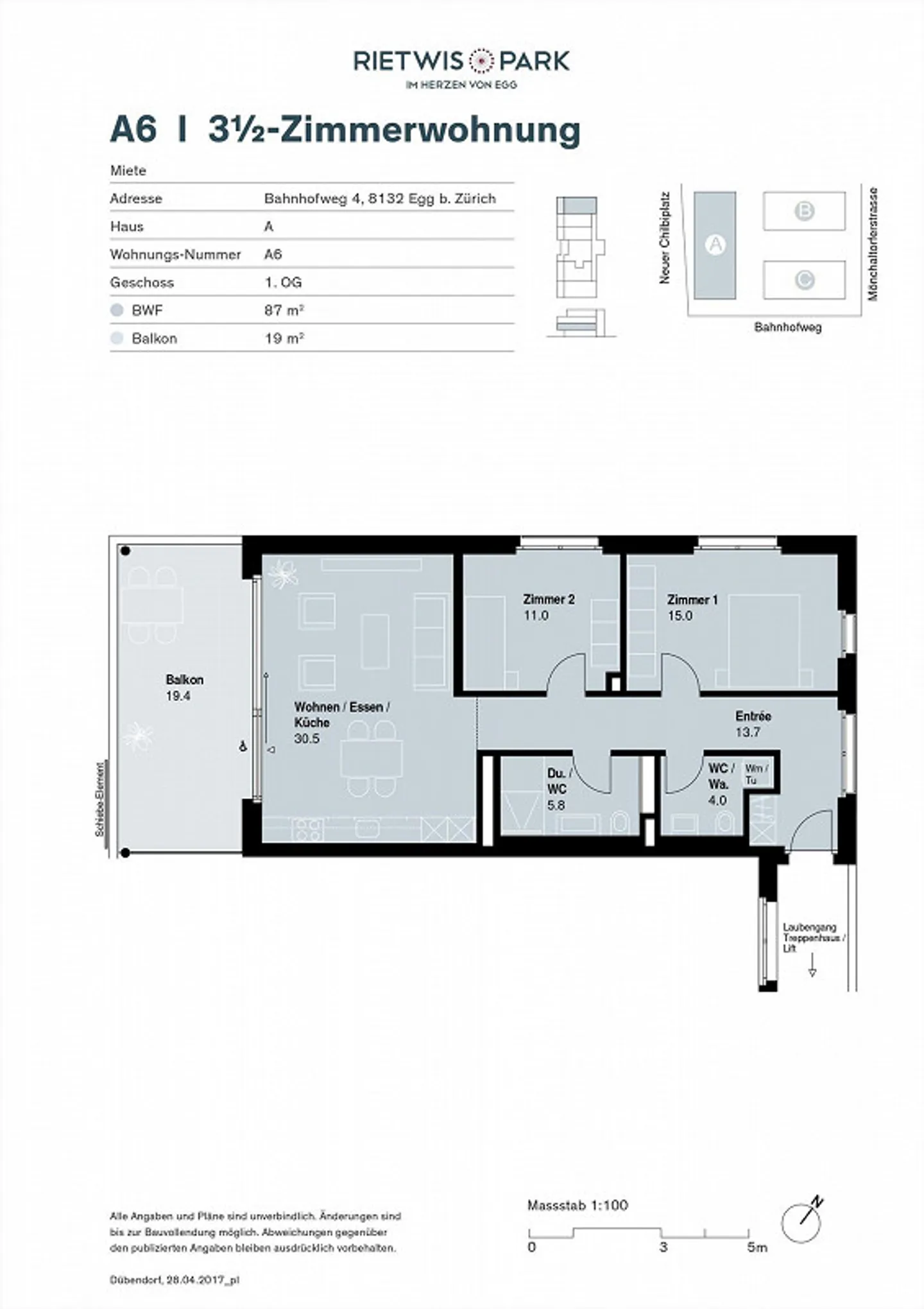 Appartement moderne de 3,5 pièces à Egg ! - Photo 7 sur 7