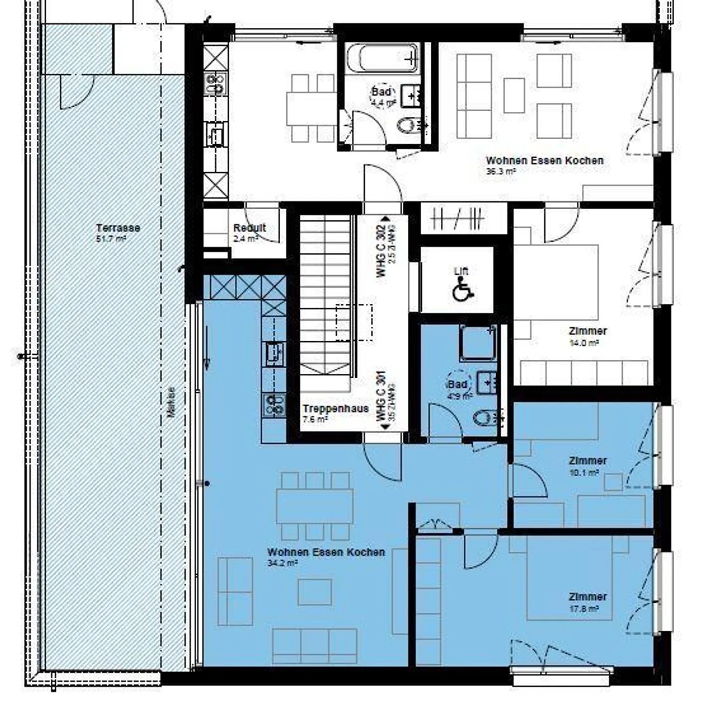 Attika Wohnung mit grosser Terrasse - Foto 8 von 8