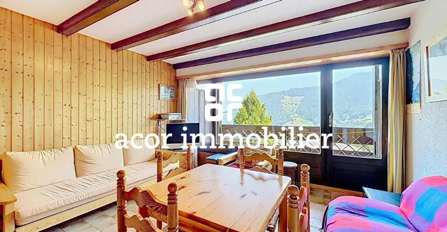 Charmant appartement 2 pièces vue dégagée à 5' du centre de La Tzoumaz - Foto 2 di 4