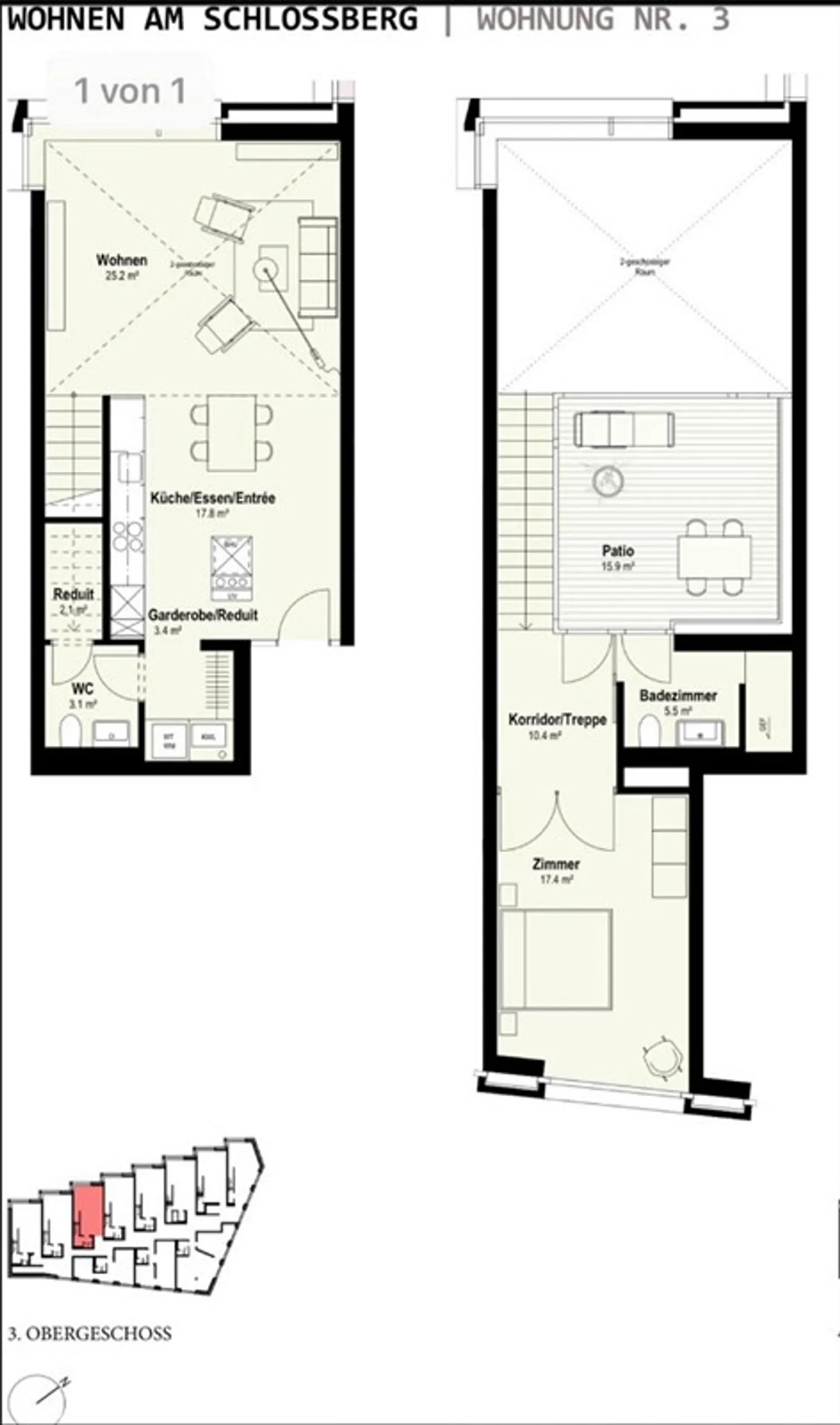 Appartement en duplex moderne de 2,5 pièces dans un emplacement central - idéal pour... - Photo 7 sur 7