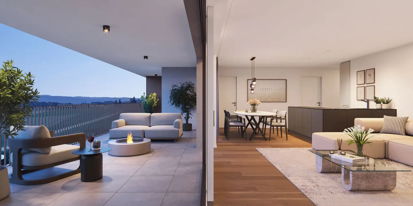 Newly built 2.5-room apartment with beautiful panoramic views and huge terrace - Photo 1 of 5