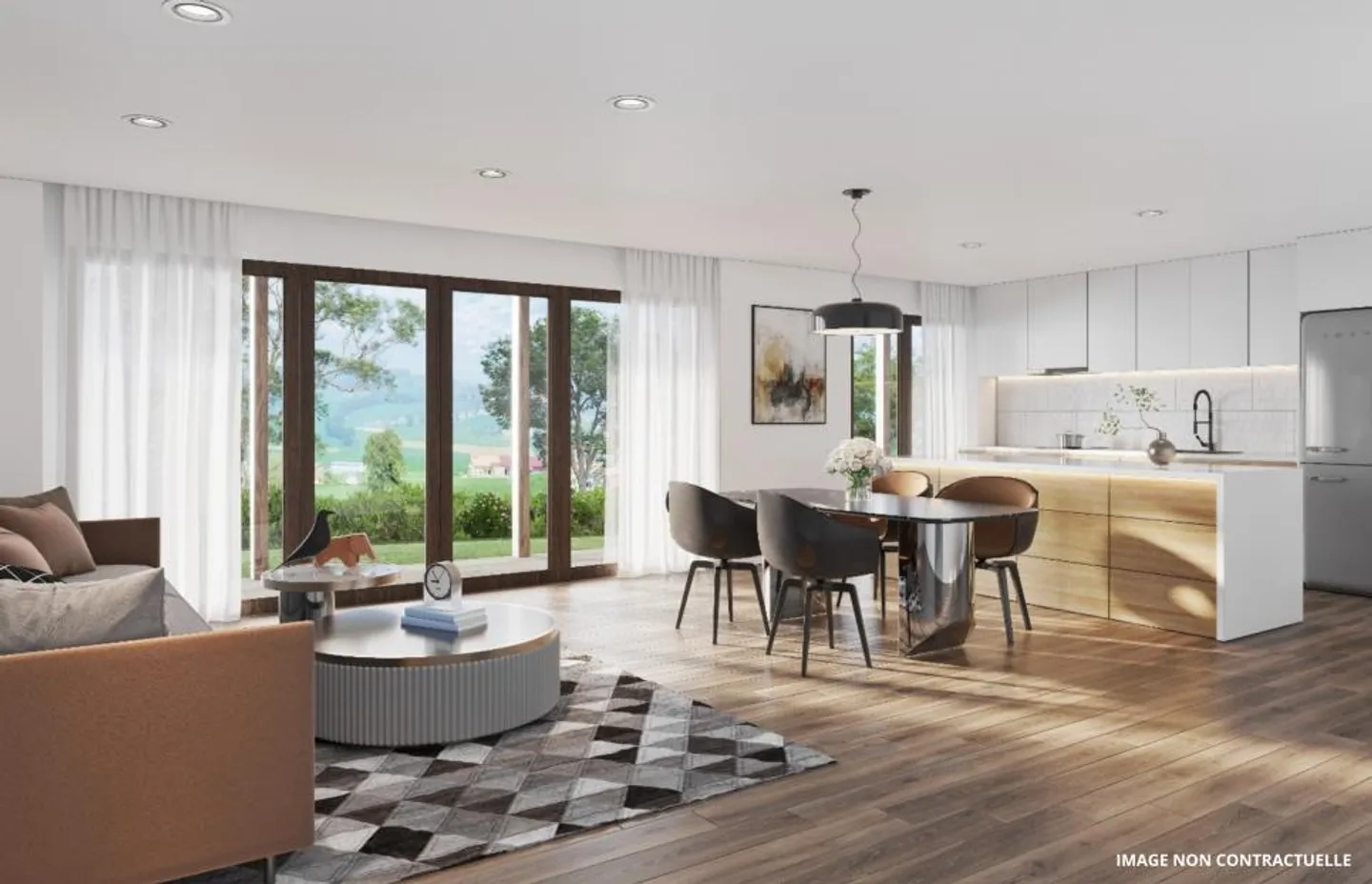 BAT1 LOT2 - Appartamento continuo di 3,5 stanze al piano terra con un magnifico giardino di 216 m2 - Foto 3 di 6