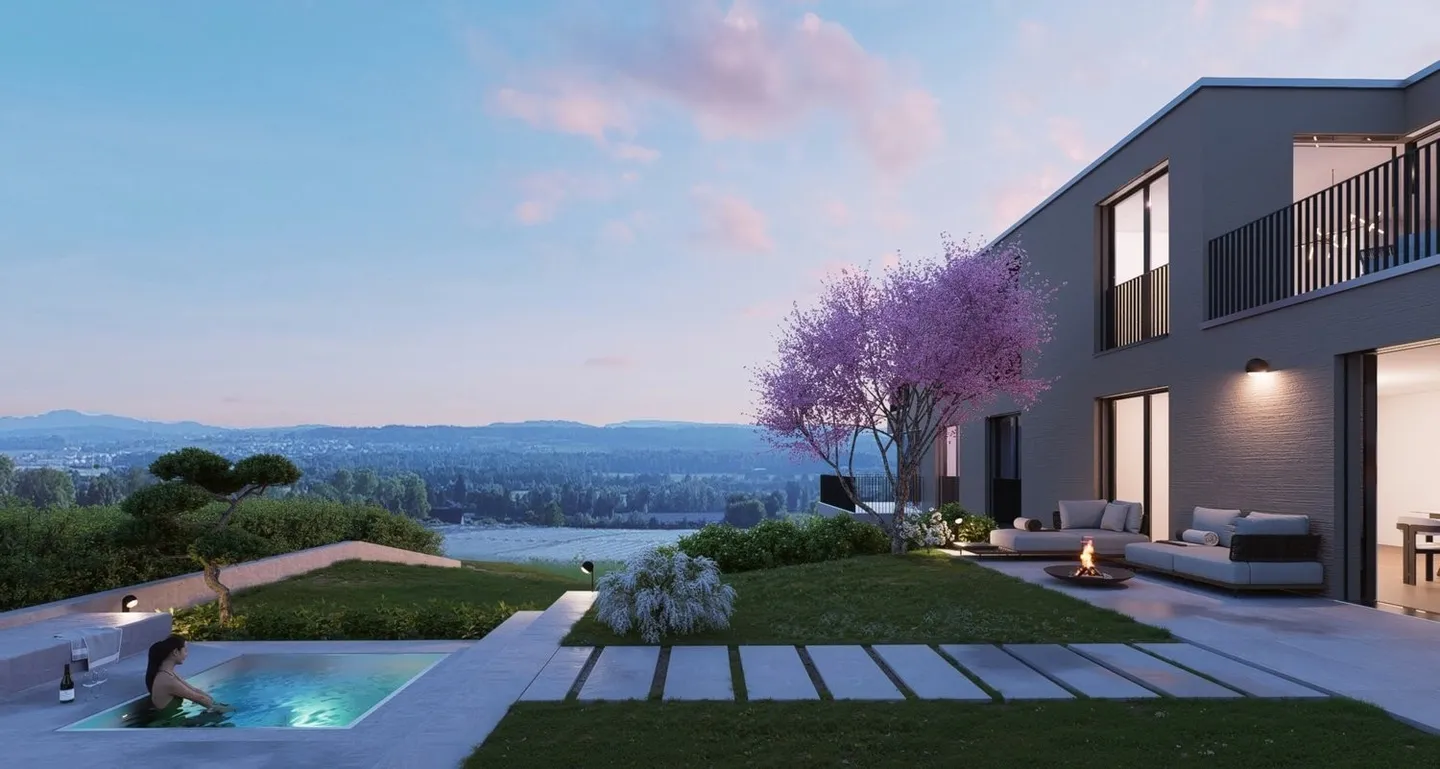 Nuovo progetto di costruzione HIROKI: appartamento giardino 4.5 locali con pergola e idromassaggio... - Foto 1 di 9