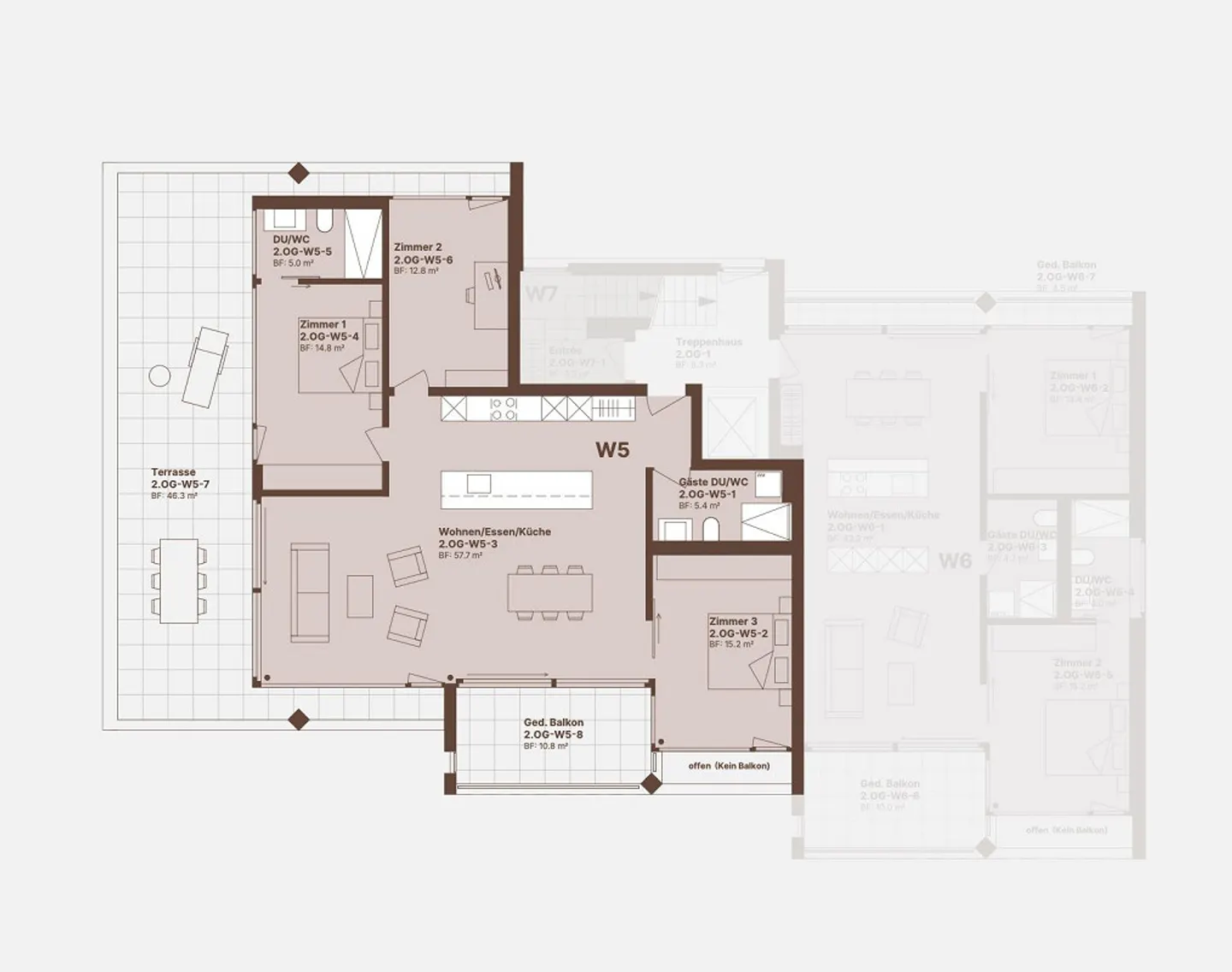 Geräumige Wohnung mit grosser Terrasse - Foto 4 von 4