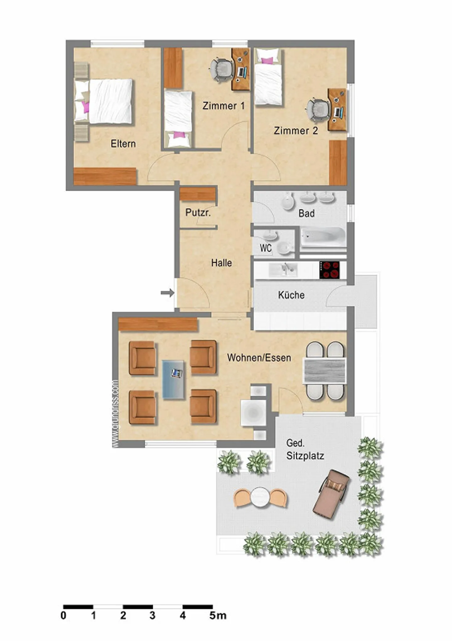 Helle 4-Zimmer-Wohnung mit Garten - Foto 10 von 10
