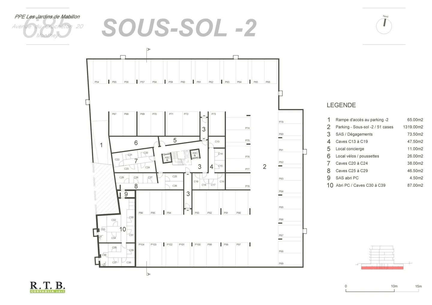 Parking space for sale in underground garage PPE Les Jardins de Mabillon Monthey - Photo 10 of 10