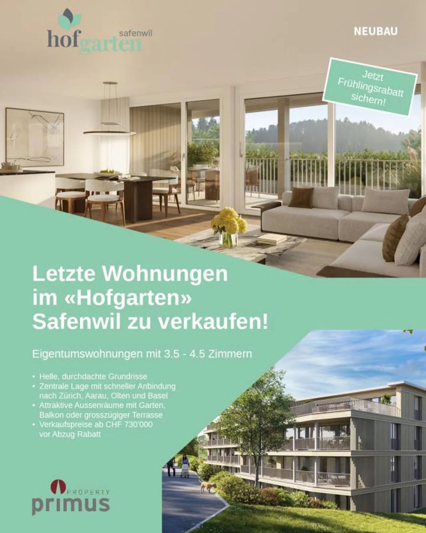Stilvolle Wohnungen in Safenwil - Foto 1 von 9
