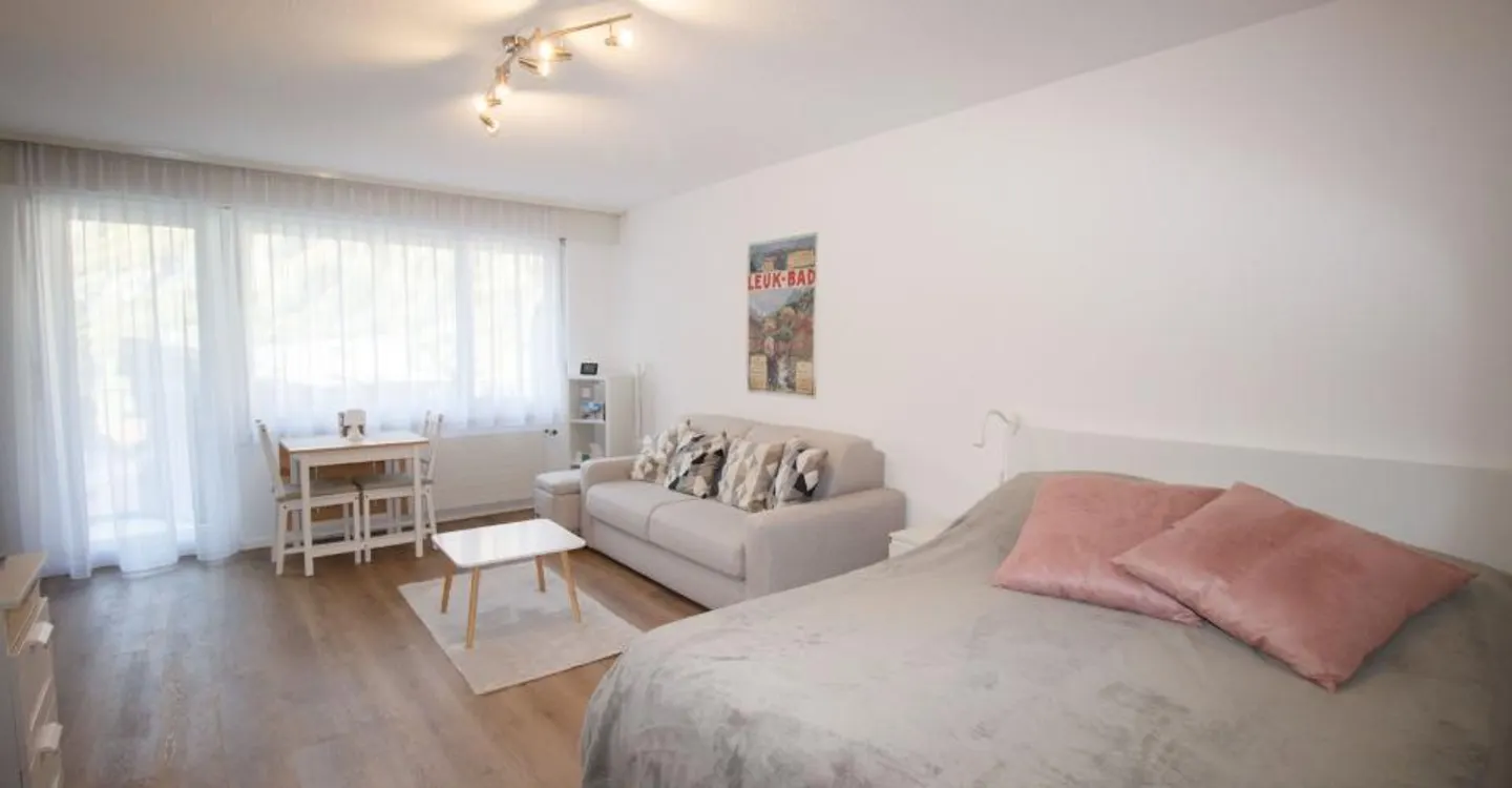 Apartement 1.5-11, renovierte Studiowohnung im Zentrum mit Balkon süd-west und wunderschöner Aussicht auf Berge und Dorf - Photo 1 of 9