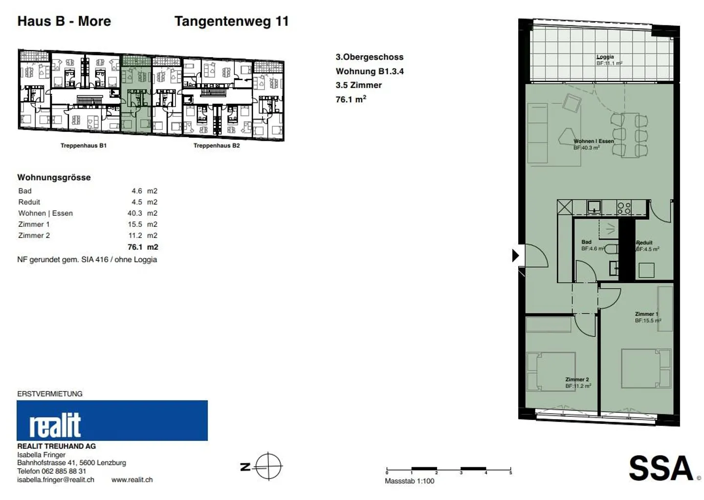 Vivre à Bâle : Appartement lumineux de 3,5 pièces au 3ème étage - Photo 6 sur 7